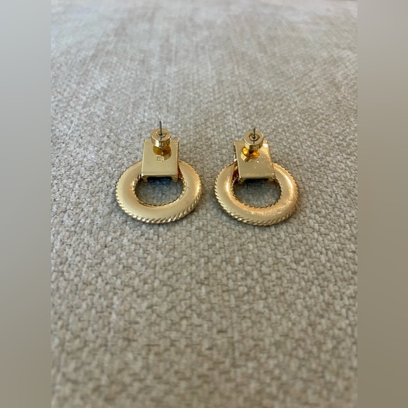 Banana Republic Black and Gold Drop-Hoop Earrings - Picture 5 of 7